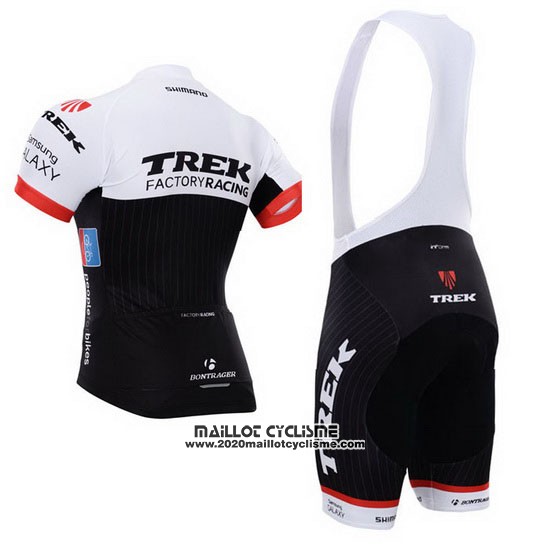 2015 Maillot Ciclismo Trek Factory Racing Factory Racing Blanc et Noir Manches Courtes et Cuissard